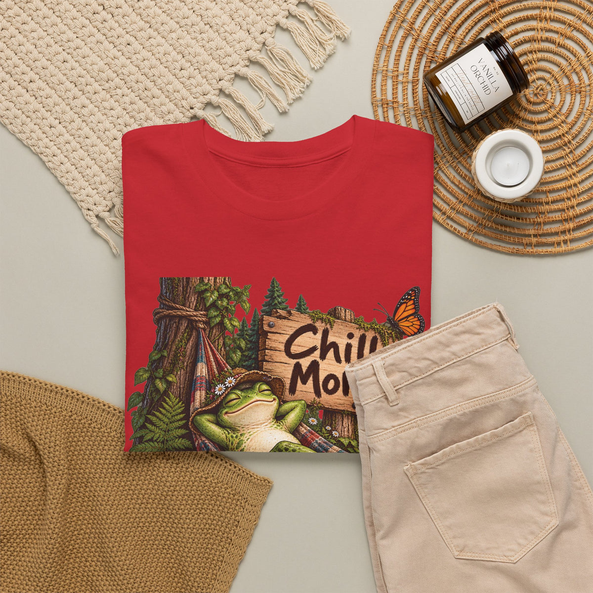 Chill More Frog Tee — Relaxed Nature Graphic T‑Shirt