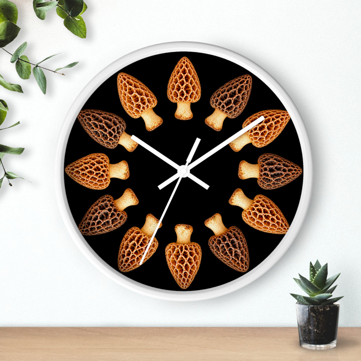 Morel Mushrooms Woodland Wall Clock No Numbers