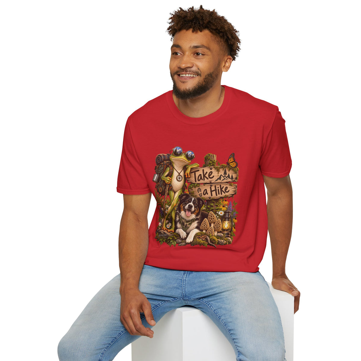 Take a Hike T-Shirt — Outdoorsy Hiking Tee with Dog and Nature Graphic