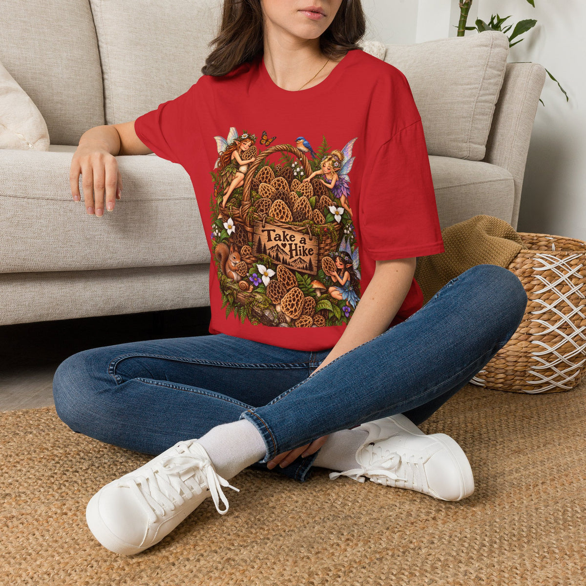 Woodland Creatures T-Shirt Foraging Nature Graphic Tee Unisex Softstyle T-Shirt
