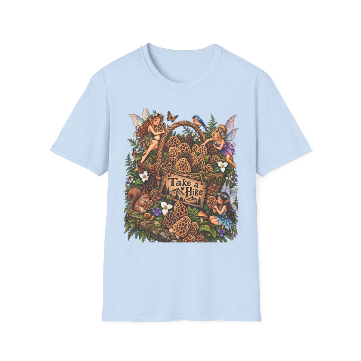 Woodland Creatures T-Shirt Foraging Nature Graphic Tee Unisex Softstyle T-Shirt
