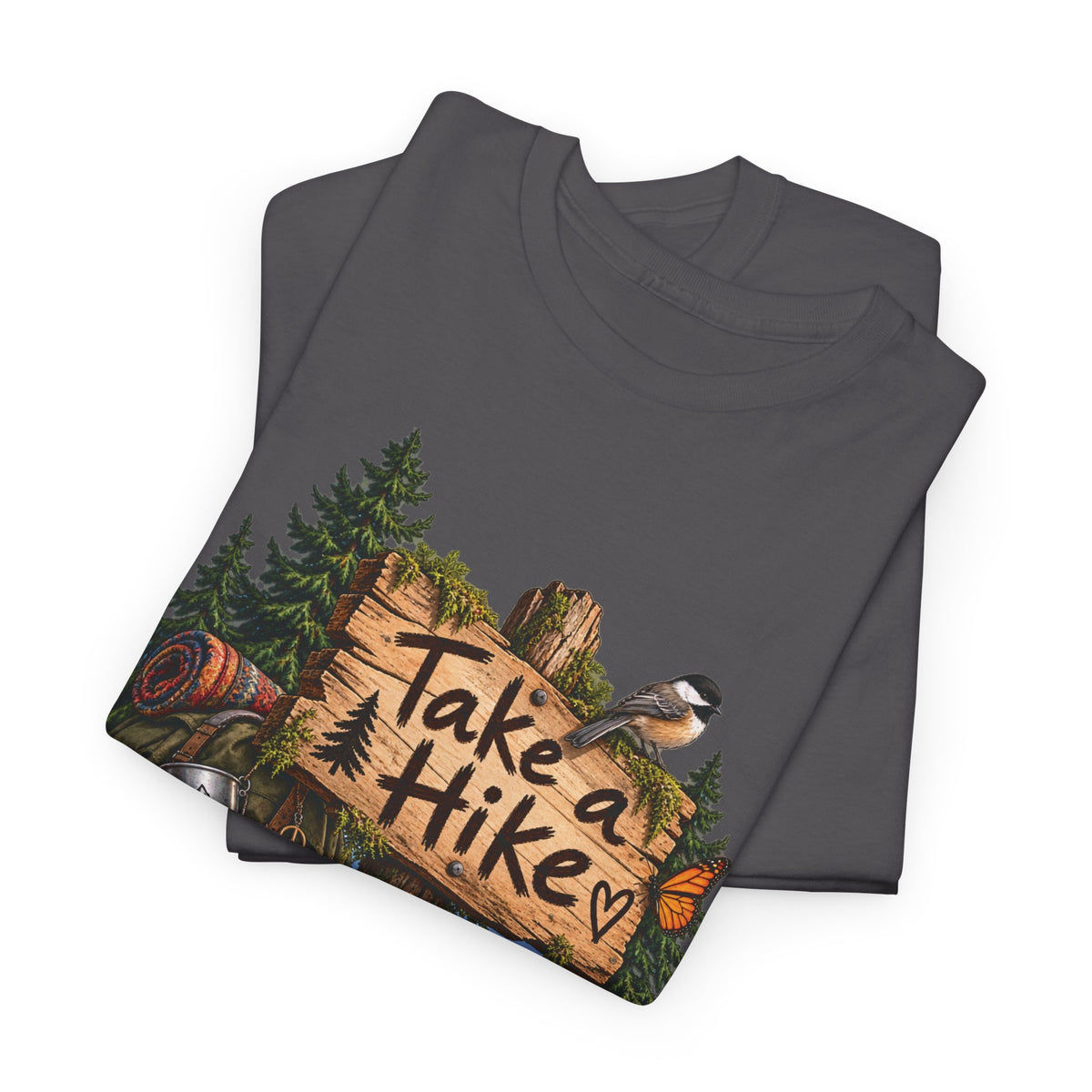 Take a Hike T-Shirt Boots and Morel Mushrooms