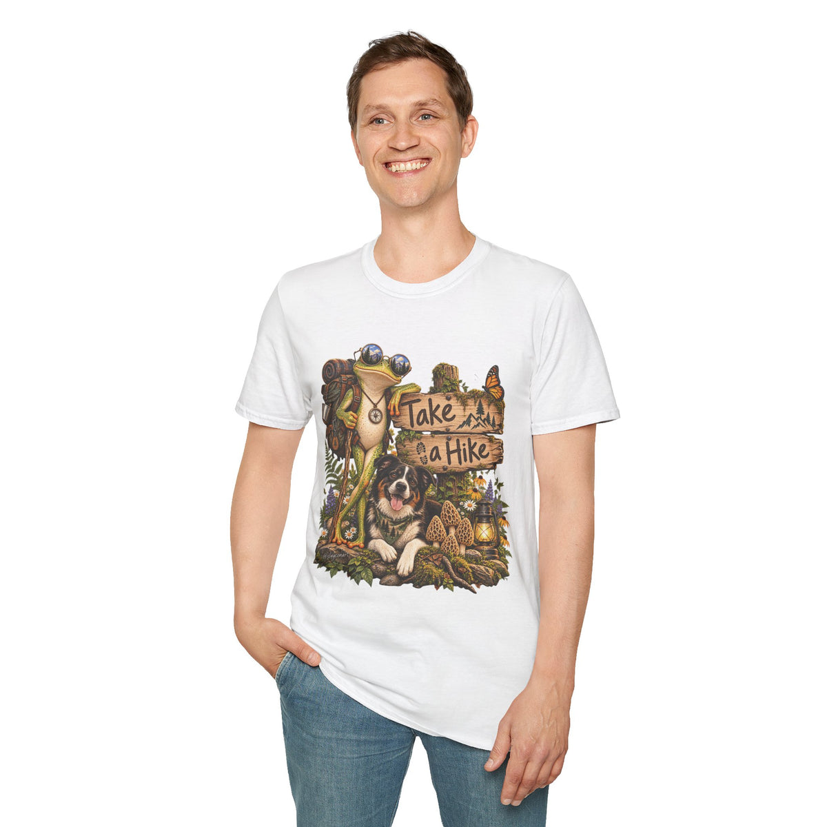 Take a Hike T-Shirt — Outdoorsy Hiking Tee with Dog and Nature Graphic