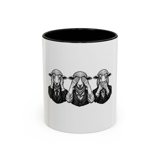 See No Evil Sheeple Coffee Mug (11or 15 oz)