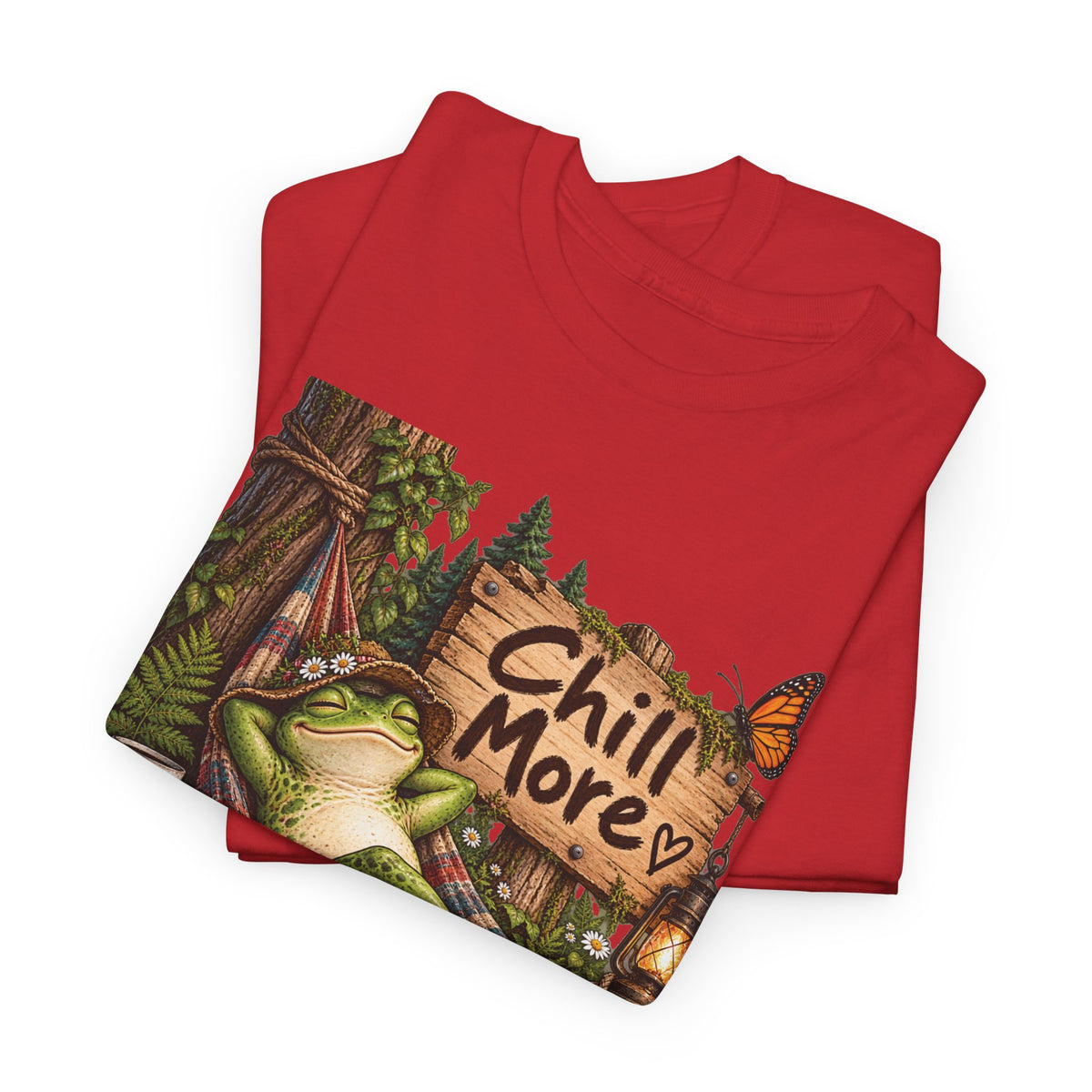 Chill More Frog Tee — Relaxed Nature Graphic T‑Shirt