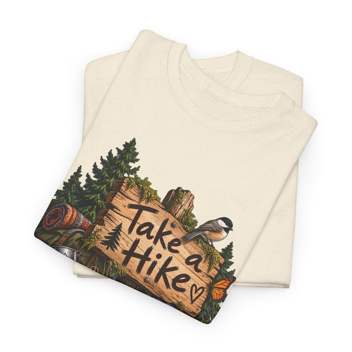 Take a Hike T-Shirt Boots and Morel Mushrooms