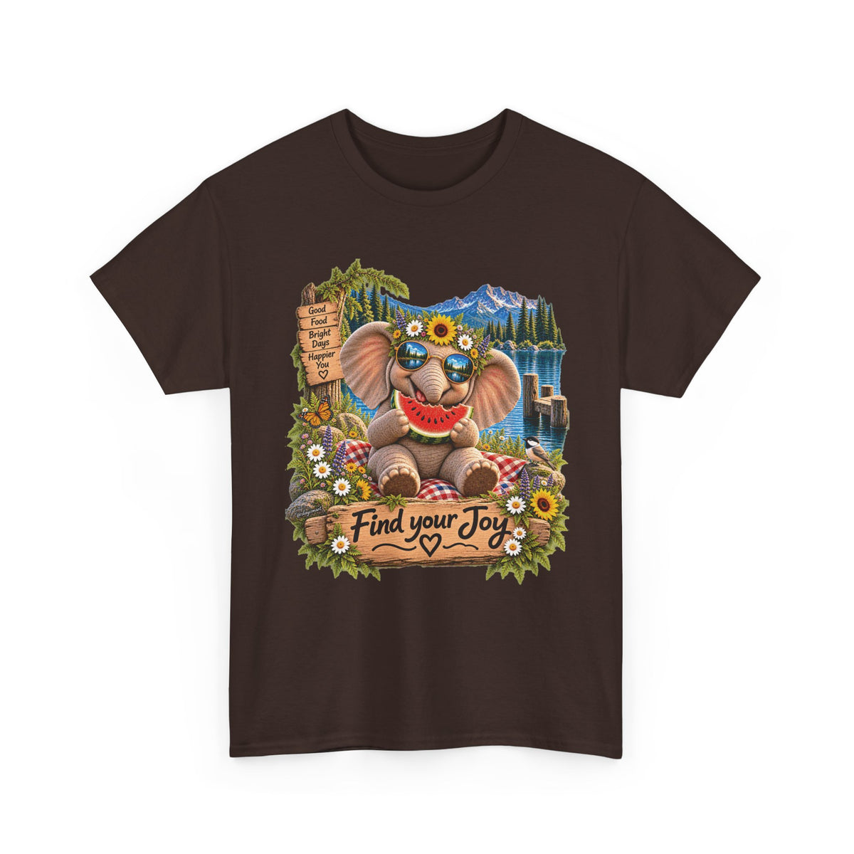 Find Your Joy Elephant T-Shirt — Cute Summer Nature Graphic Tee