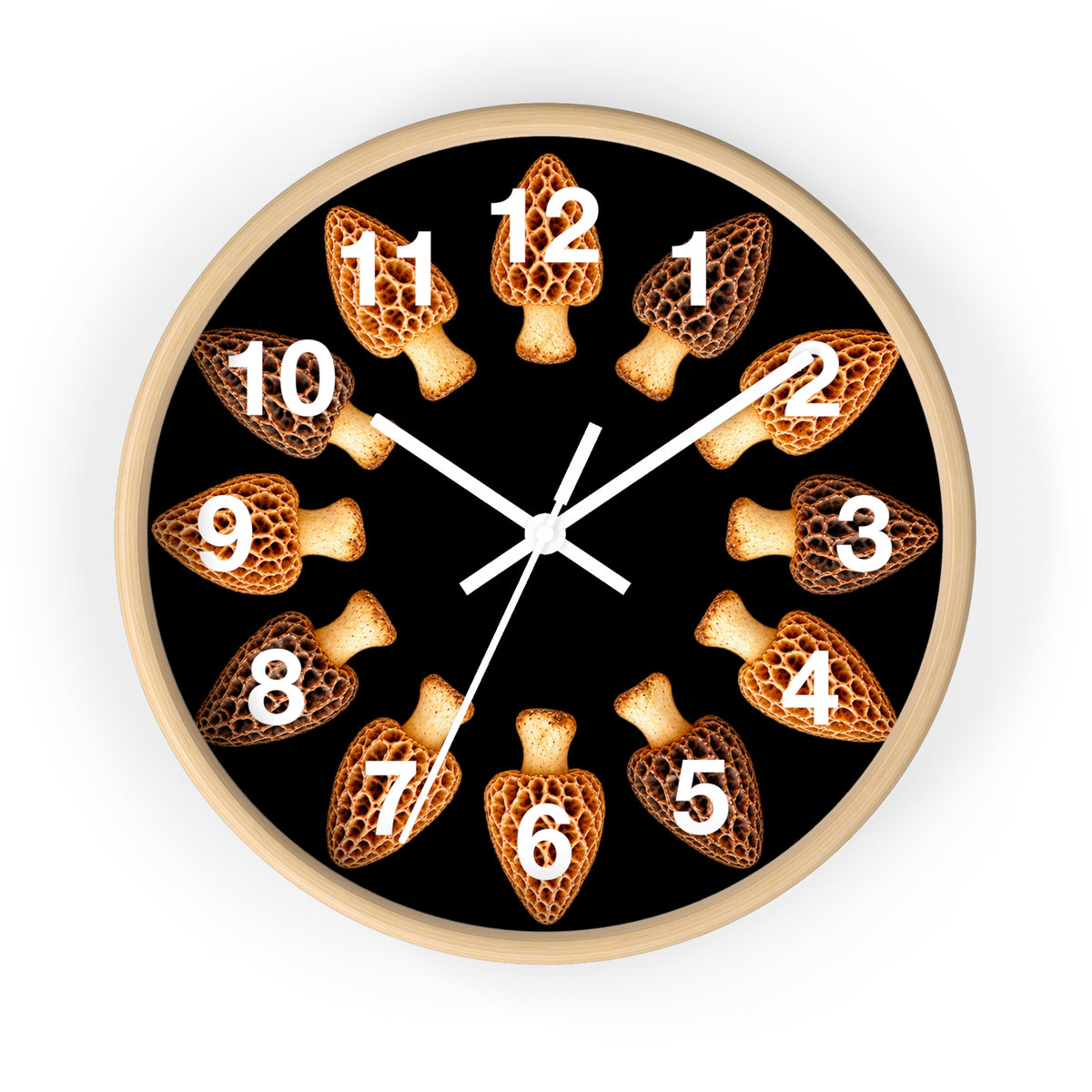 Morel Mushrooms Woodland Wall Clock