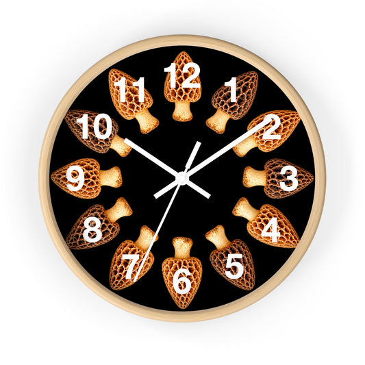 Morel Mushrooms Woodland Wall Clock
