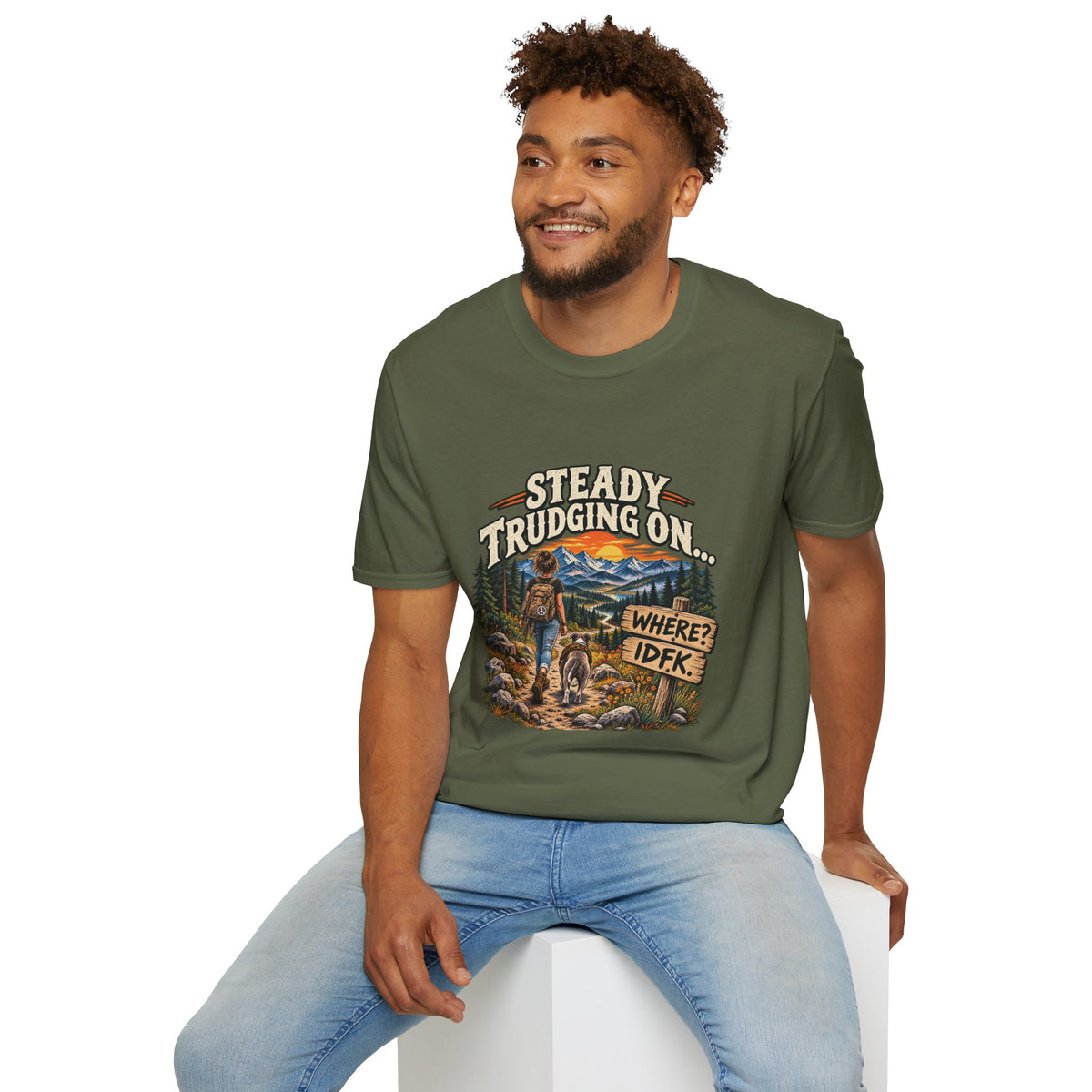 Steady Trudging On Young Lady Hiking T-Shirt