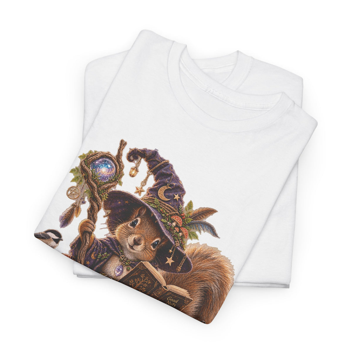 Squirrel Wizard T‑Shirt — Cute Fantasy Magic Forest Tee