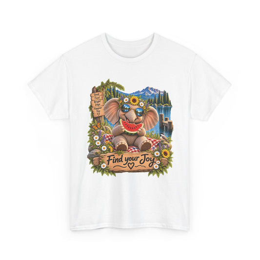 Find Your Joy Elephant T-Shirt — Cute Summer Nature Graphic Tee