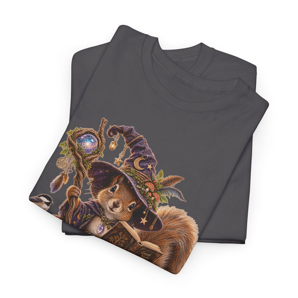 Squirrel Wizard T‑Shirt — Cute Fantasy Magic Forest Tee