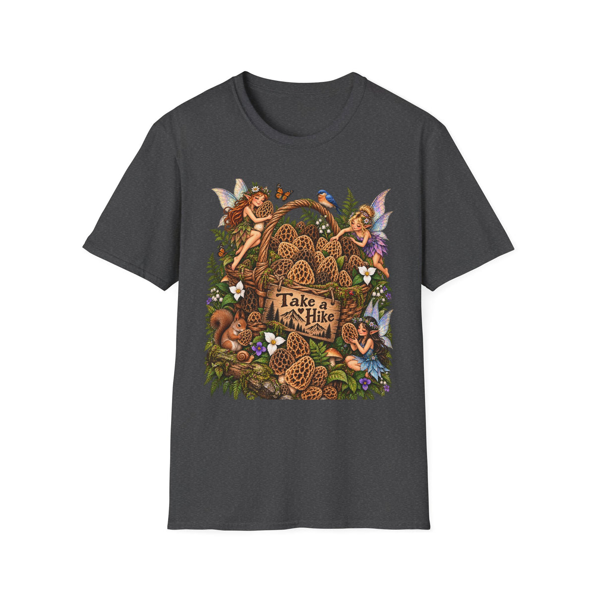 Woodland Creatures T-Shirt Foraging Nature Graphic Tee Unisex Softstyle T-Shirt