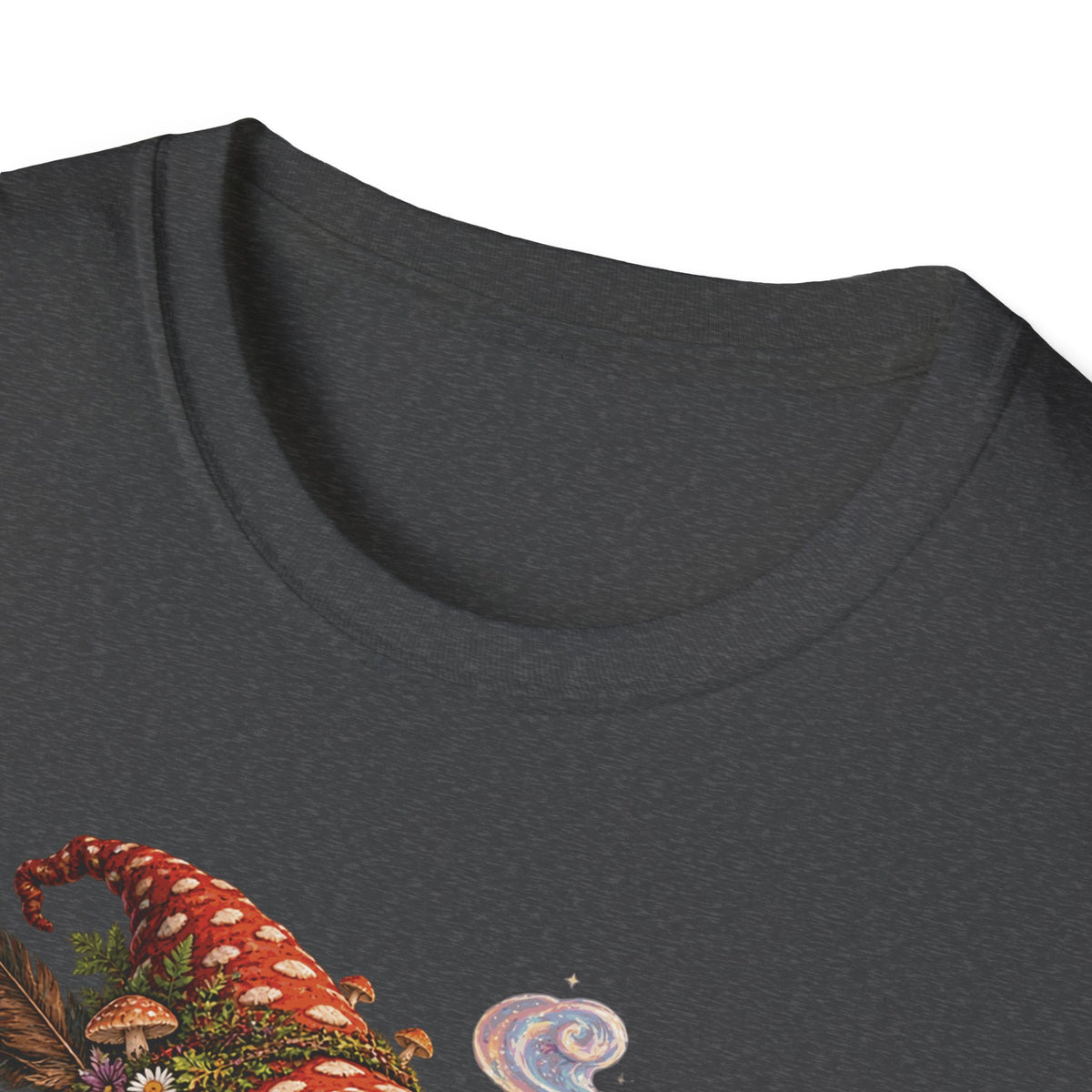 Mushroom Wizard Riding Snail T-Shirt  Whimsical Fantasy Illustration Tee