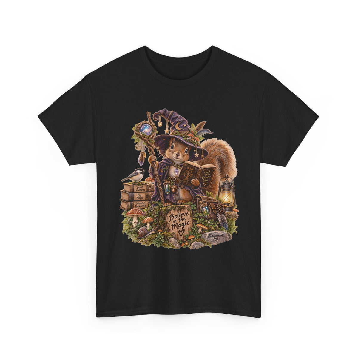 Squirrel Wizard T‑Shirt — Cute Fantasy Magic Forest Tee