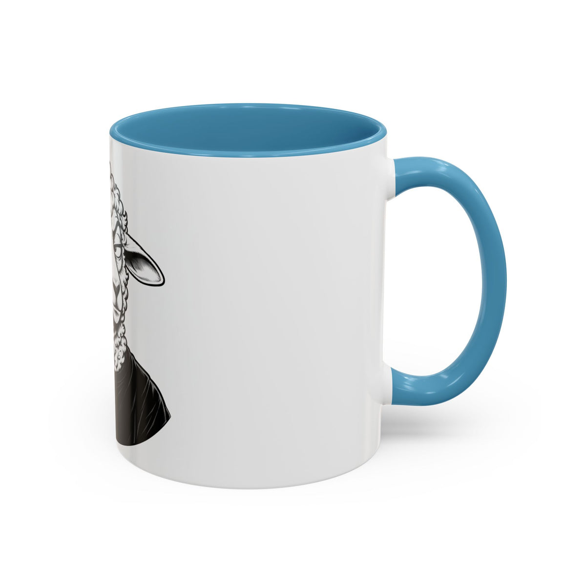 Wake Up Sheeple Coffee Mug — Black-Accent Ceramic Mug with Sheep Illustration