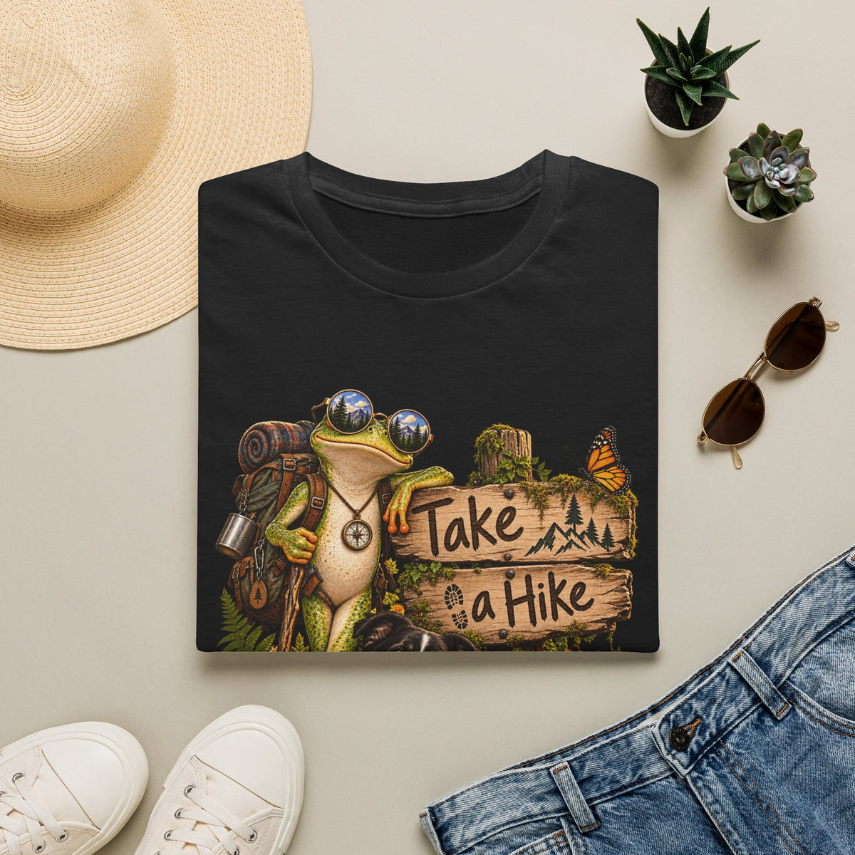 Take a Hike T-Shirt — Outdoorsy Hiking Tee with Dog and Nature Graphic