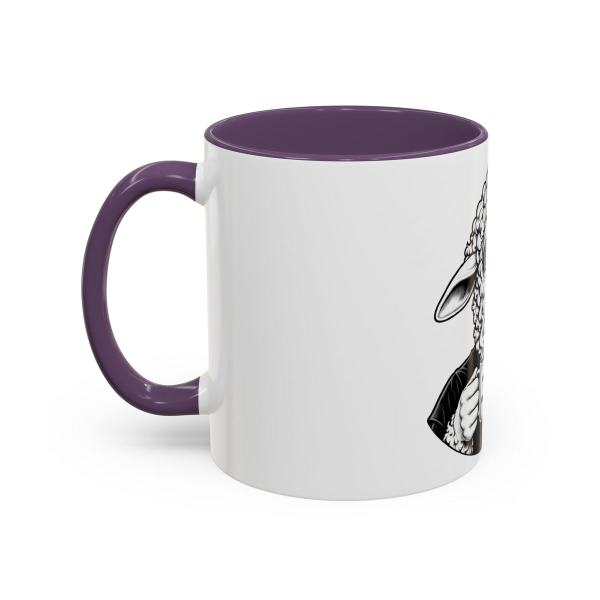 Wake Up Sheeple Coffee Mug — Black-Accent Ceramic Mug with Sheep Illustration