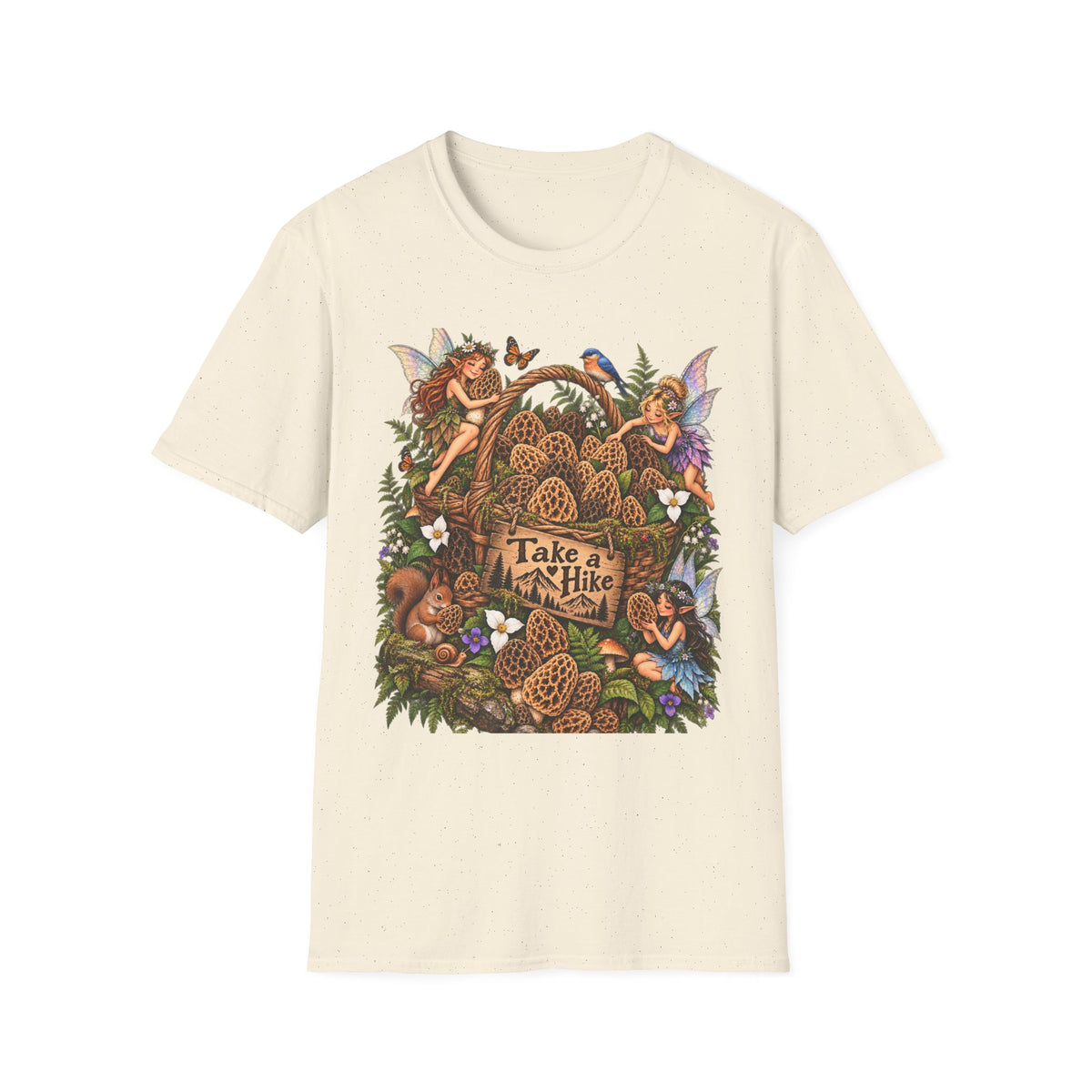 Woodland Creatures T-Shirt Foraging Nature Graphic Tee Unisex Softstyle T-Shirt