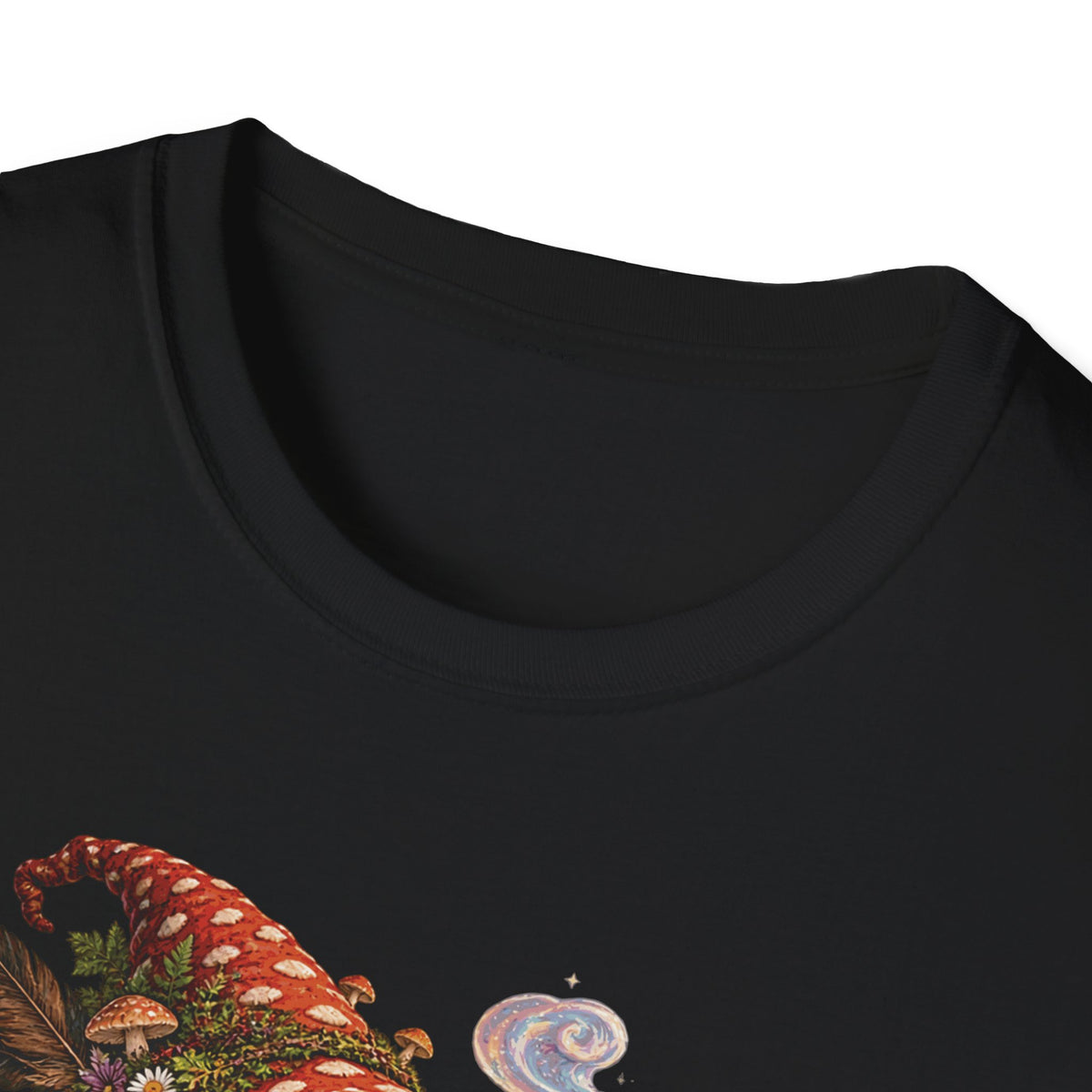 Mushroom Wizard Riding Snail T-Shirt  Whimsical Fantasy Illustration Tee