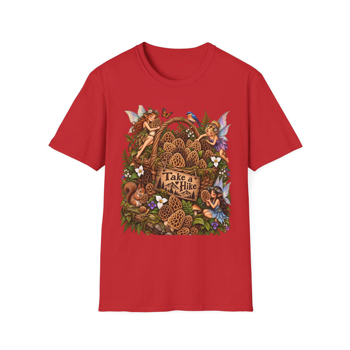 Woodland Creatures T-Shirt Foraging Nature Graphic Tee Unisex Softstyle T-Shirt
