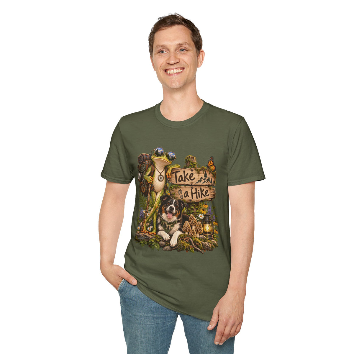 Take a Hike T-Shirt — Outdoorsy Hiking Tee with Dog and Nature Graphic