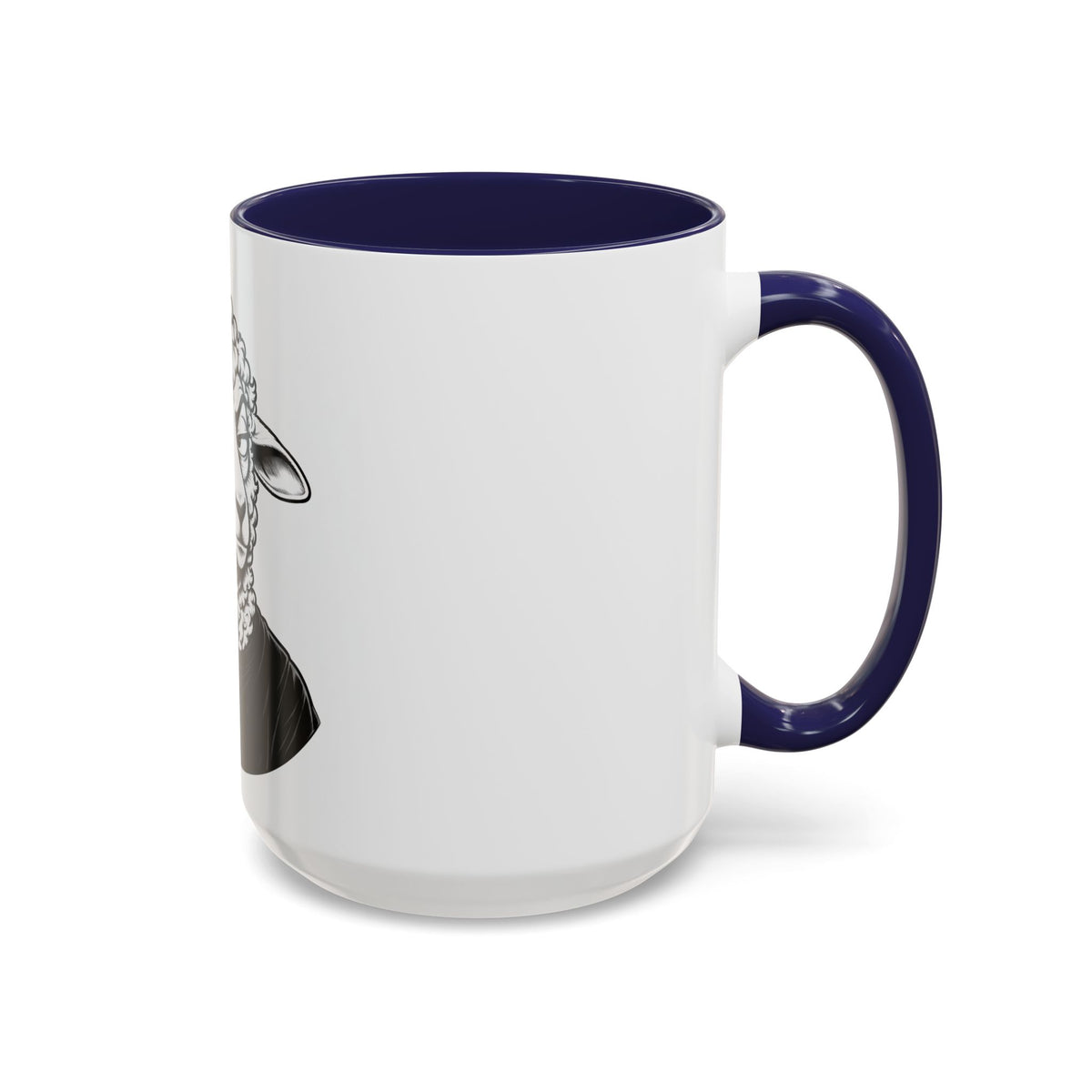 Wake Up Sheeple Coffee Mug — Black-Accent Ceramic Mug with Sheep Illustration