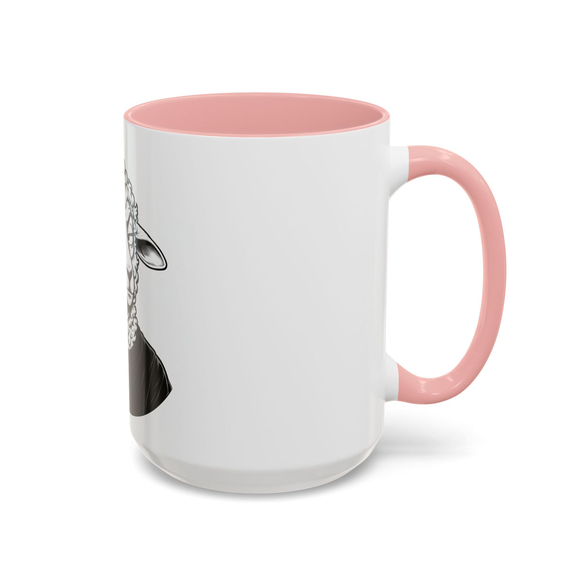 Wake Up Sheeple Coffee Mug — Black-Accent Ceramic Mug with Sheep Illustration