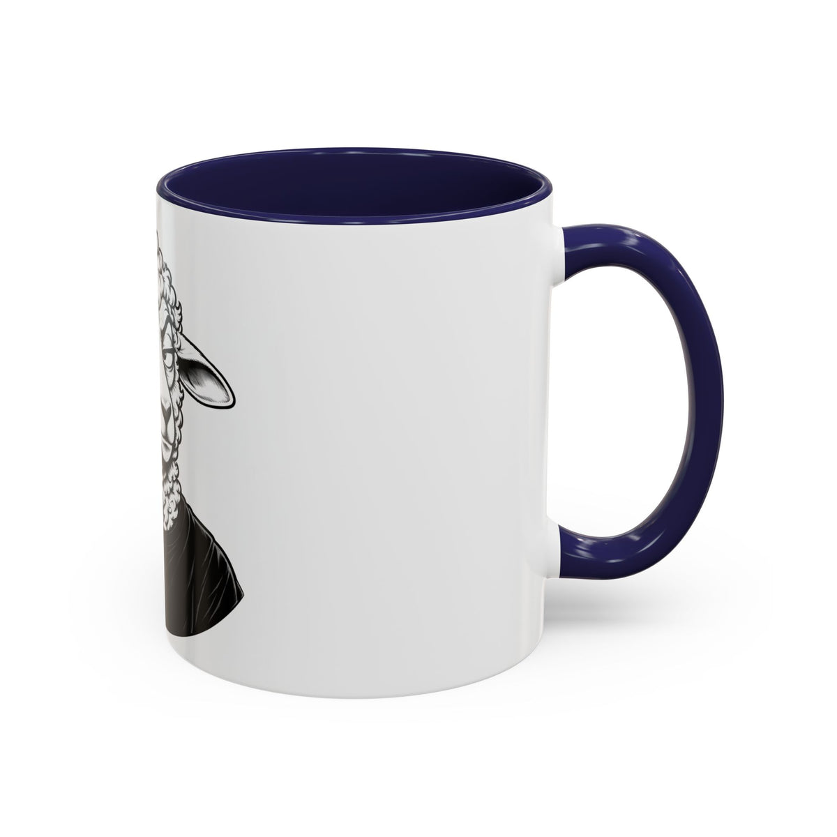 Wake Up Sheeple Coffee Mug — Black-Accent Ceramic Mug with Sheep Illustration