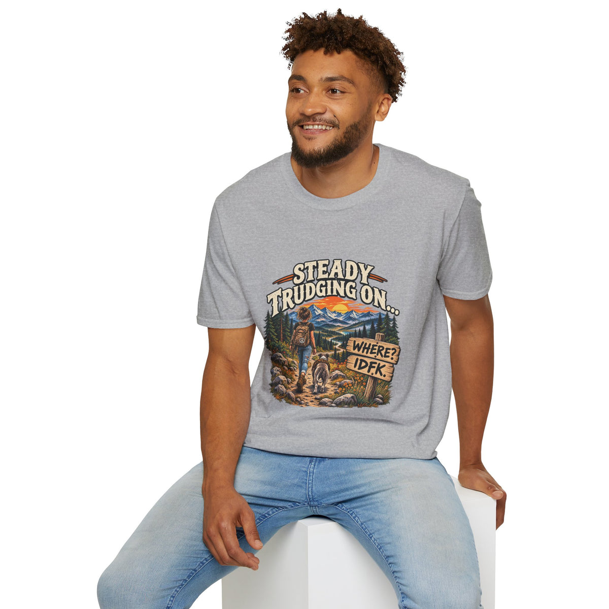 Steady Trudging On Young Lady Hiking T-Shirt