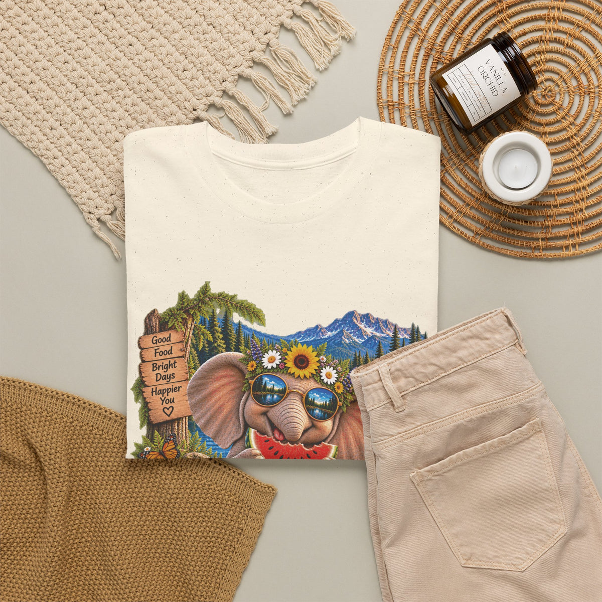Find Your Joy Elephant T-Shirt — Cute Summer Nature Graphic Tee