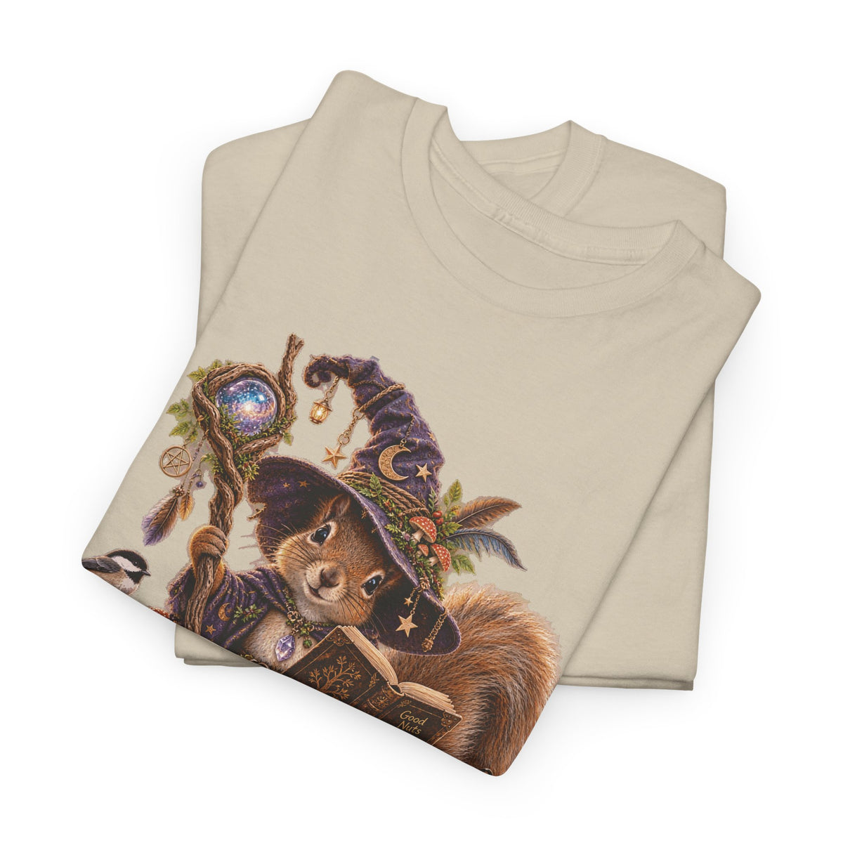 Squirrel Wizard T‑Shirt — Cute Fantasy Magic Forest Tee