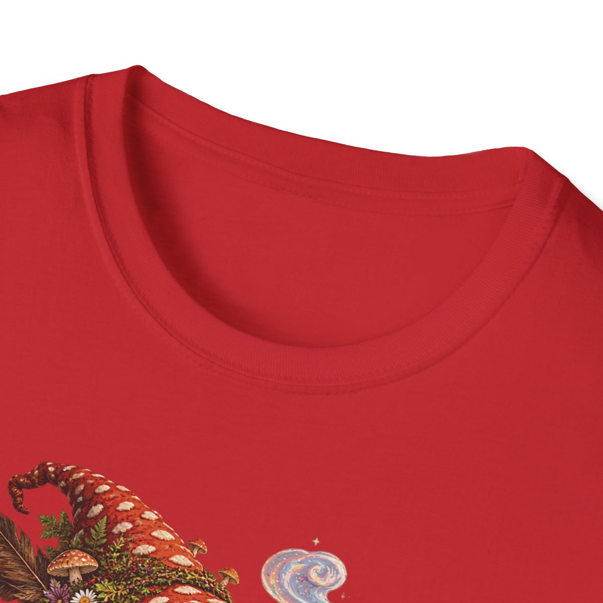 Mushroom Wizard Riding Snail T-Shirt  Whimsical Fantasy Illustration Tee