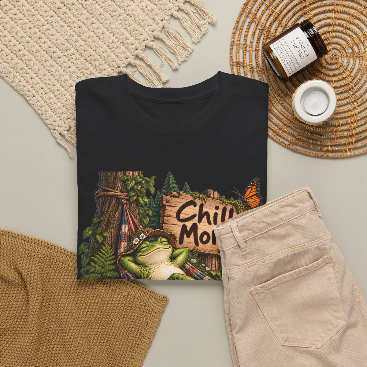 Chill More Frog Tee — Relaxed Nature Graphic T‑Shirt