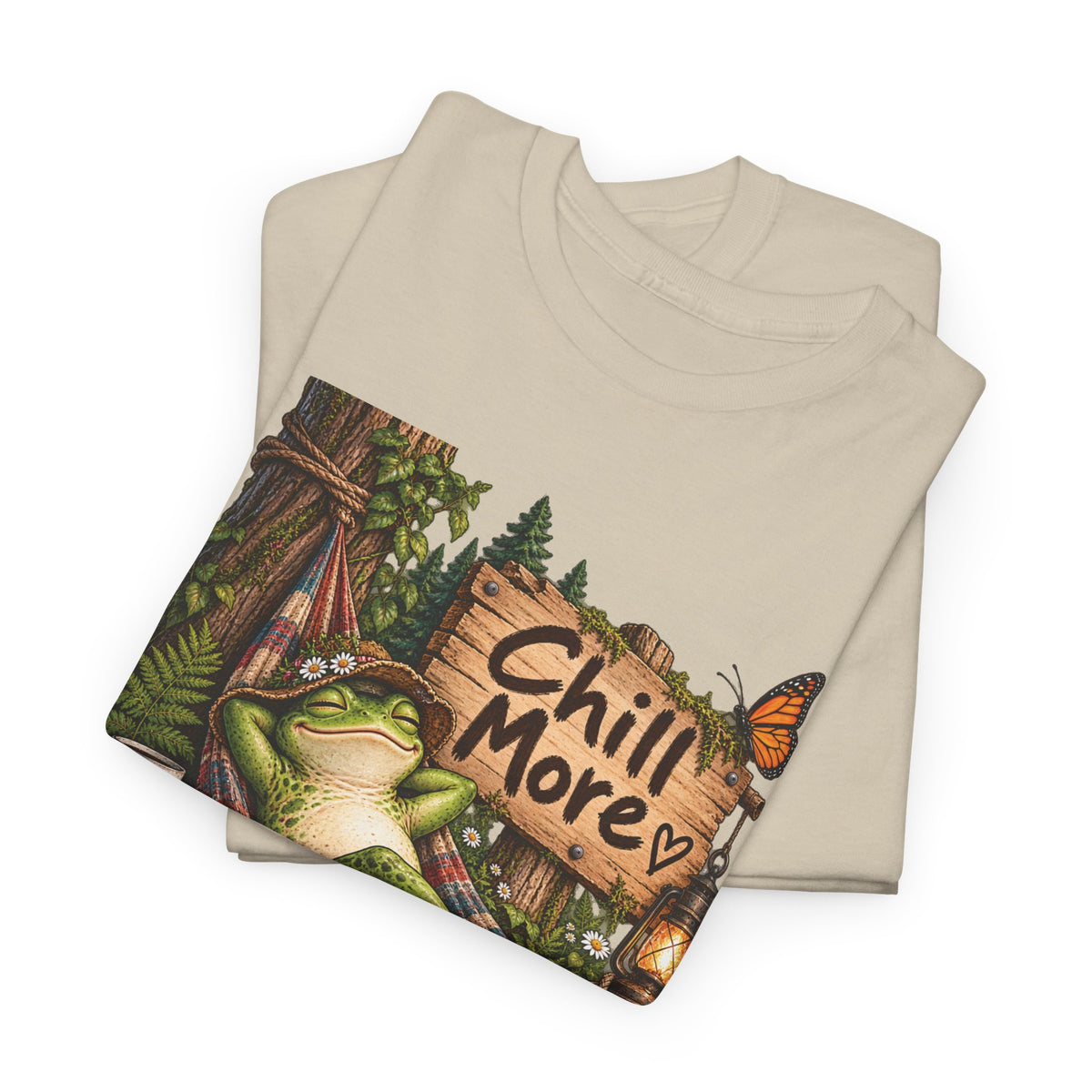 Chill More Frog Tee — Relaxed Nature Graphic T‑Shirt