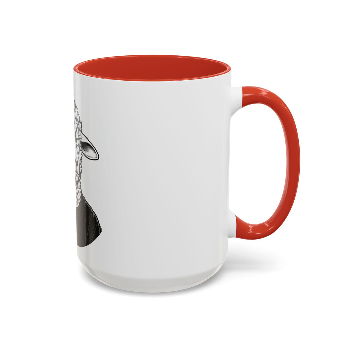 Wake Up Sheeple Coffee Mug — Black-Accent Ceramic Mug with Sheep Illustration