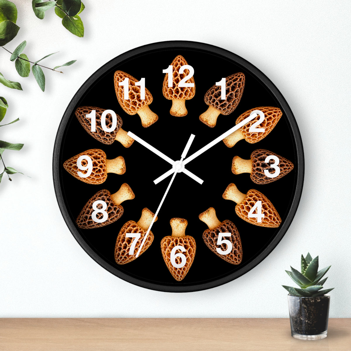 Morel Mushrooms Woodland Wall Clock