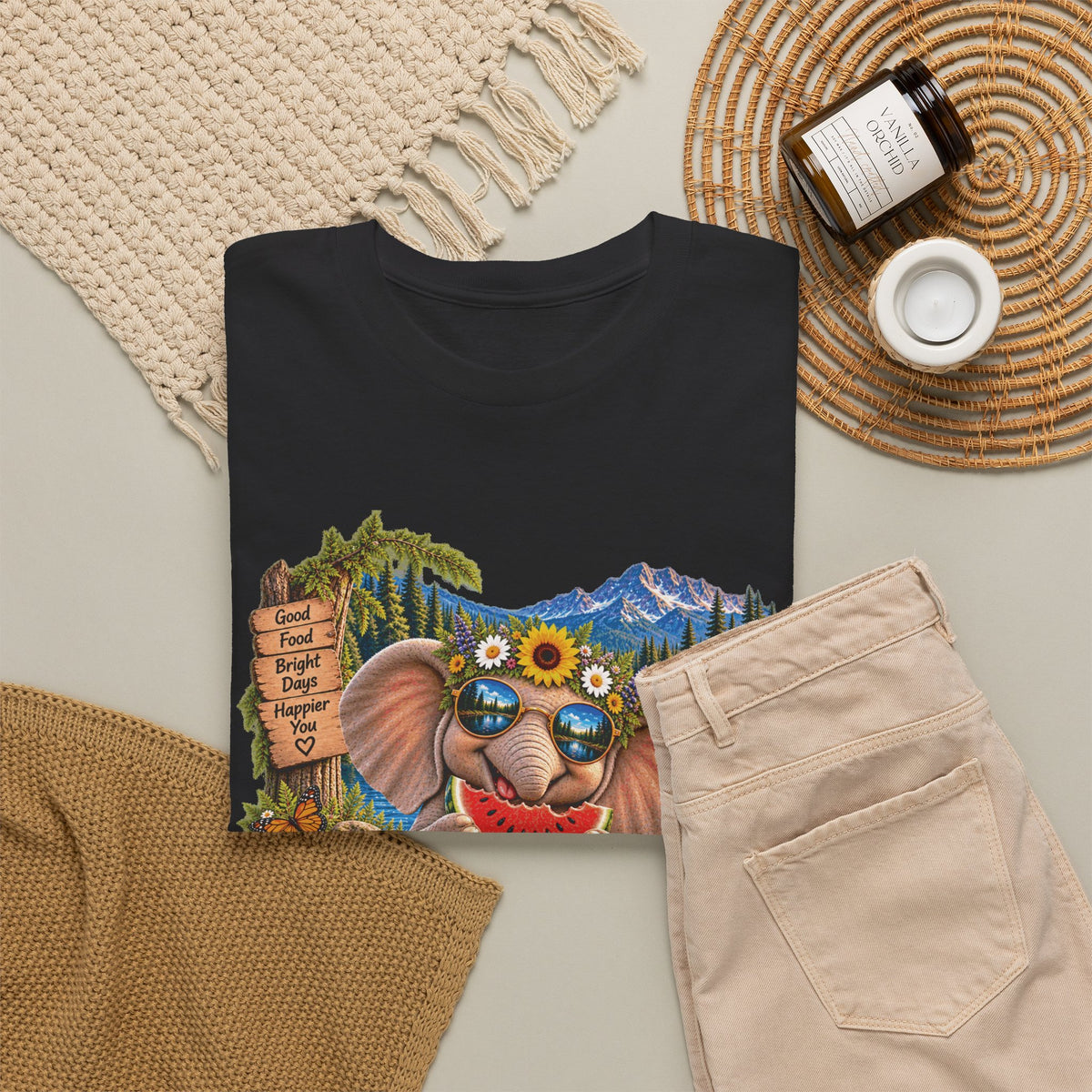 Find Your Joy Elephant T-Shirt — Cute Summer Nature Graphic Tee