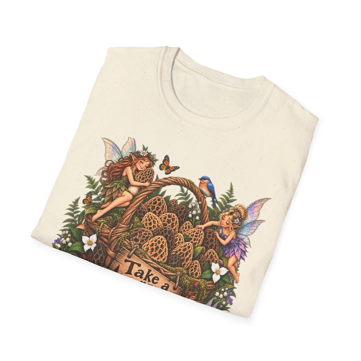 Woodland Creatures T-Shirt Foraging Nature Graphic Tee Unisex Softstyle T-Shirt