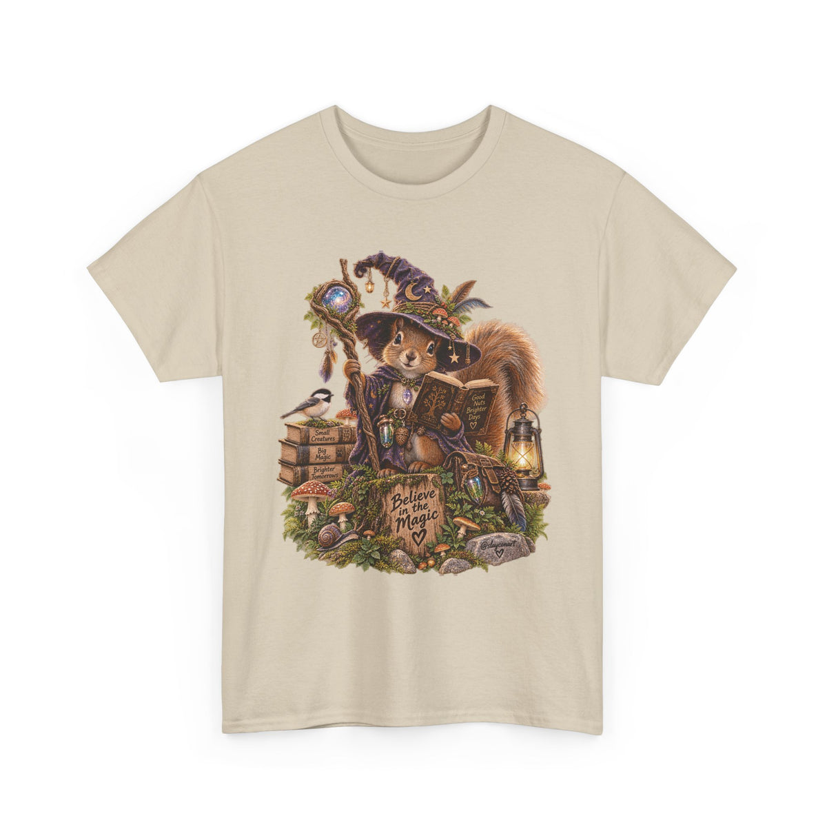 Squirrel Wizard T‑Shirt — Cute Fantasy Magic Forest Tee