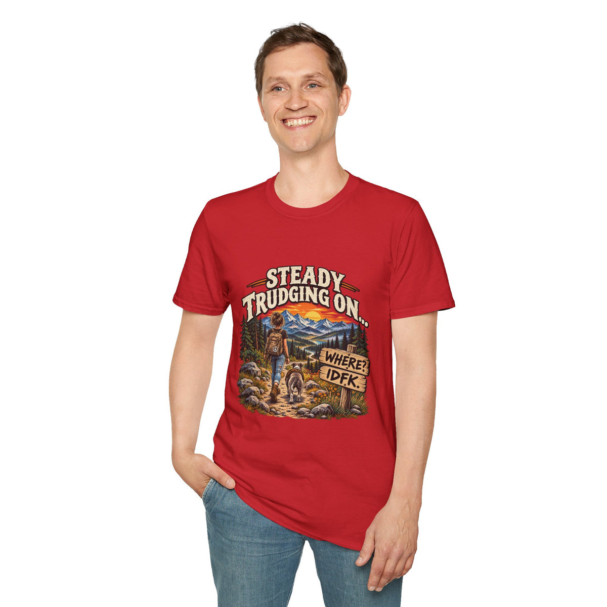 Steady Trudging On Young Lady Hiking T-Shirt