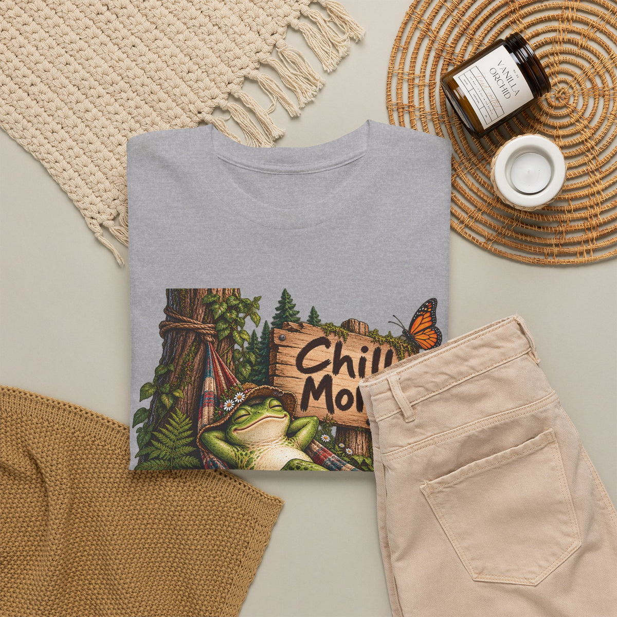 Chill More Frog Tee — Relaxed Nature Graphic T‑Shirt