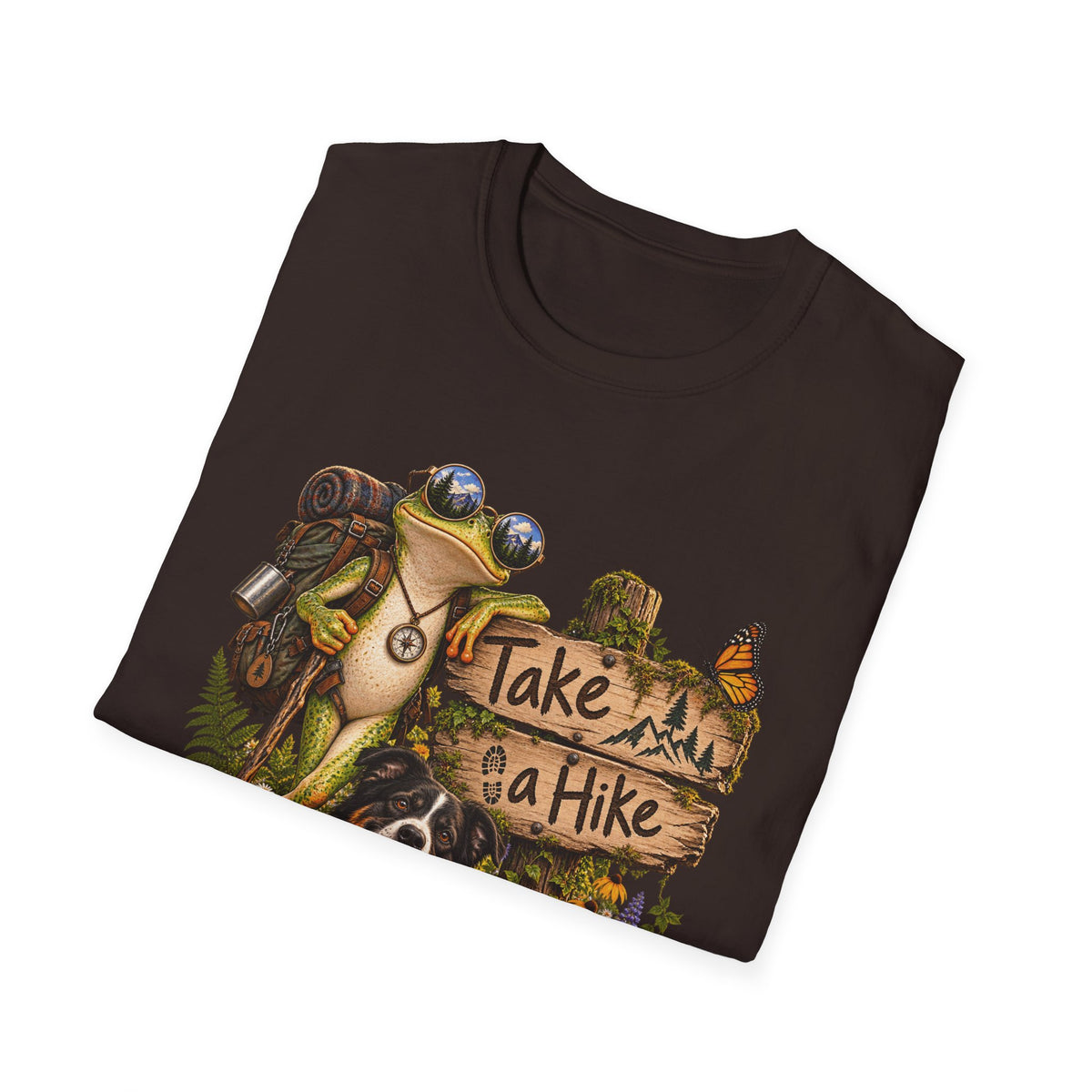 Take a Hike T-Shirt — Outdoorsy Hiking Tee with Dog and Nature Graphic