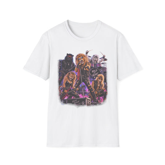 Retro 80s Big Cat Rock Band Wild at Heart Graphic Tee