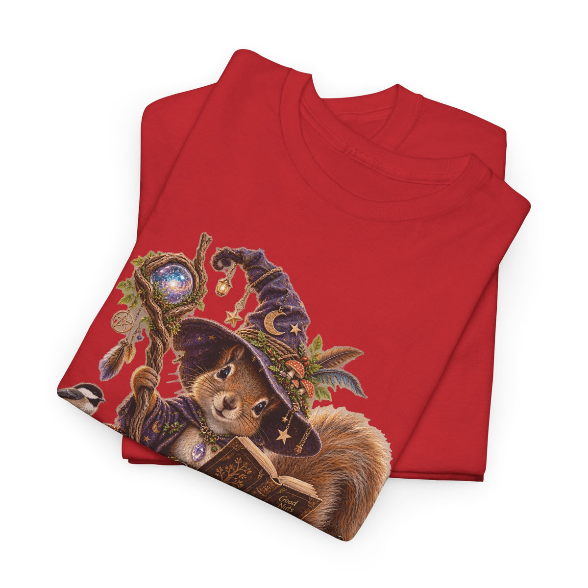 Squirrel Wizard T‑Shirt — Cute Fantasy Magic Forest Tee