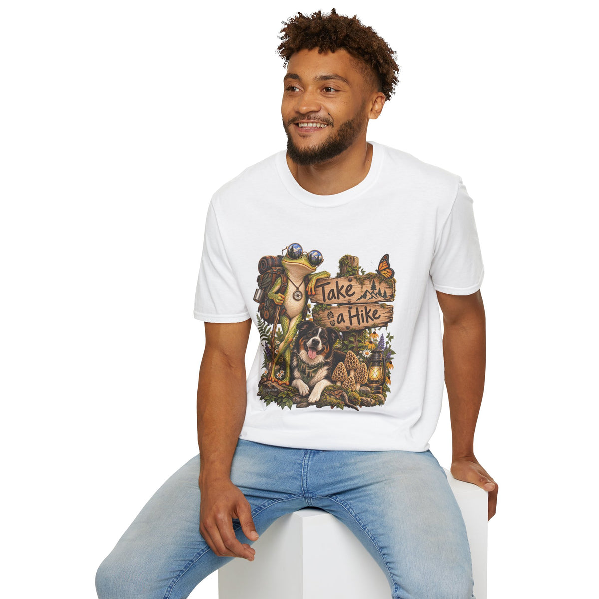 Take a Hike T-Shirt — Outdoorsy Hiking Tee with Dog and Nature Graphic