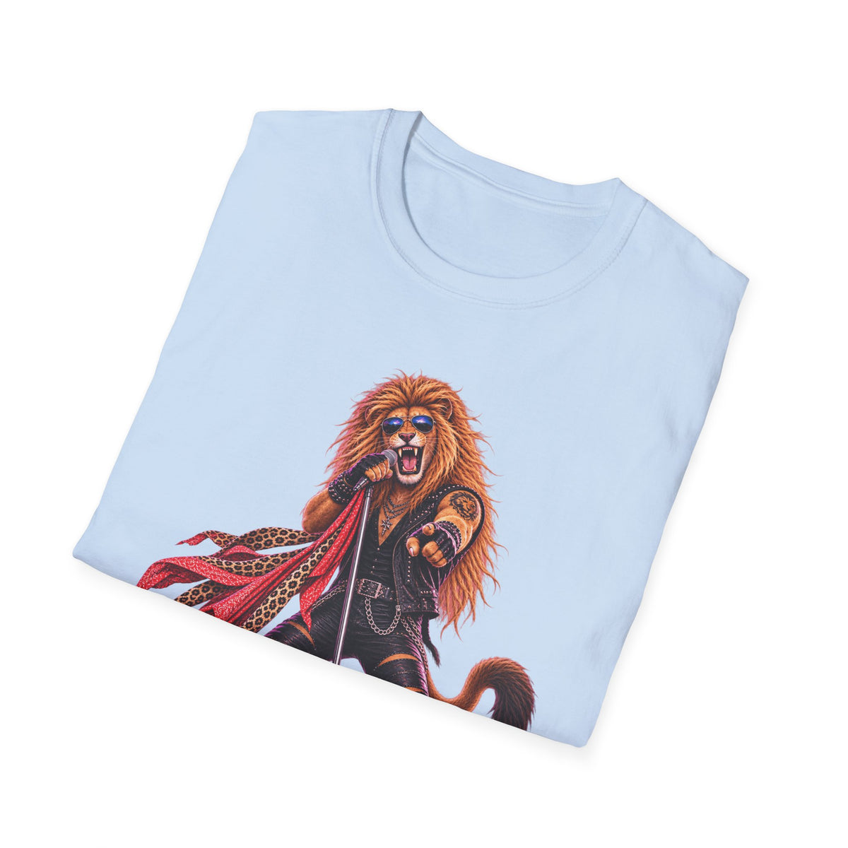 Lead Singer Lion Retro 80s Big Cat Rock Band Graphic Tee