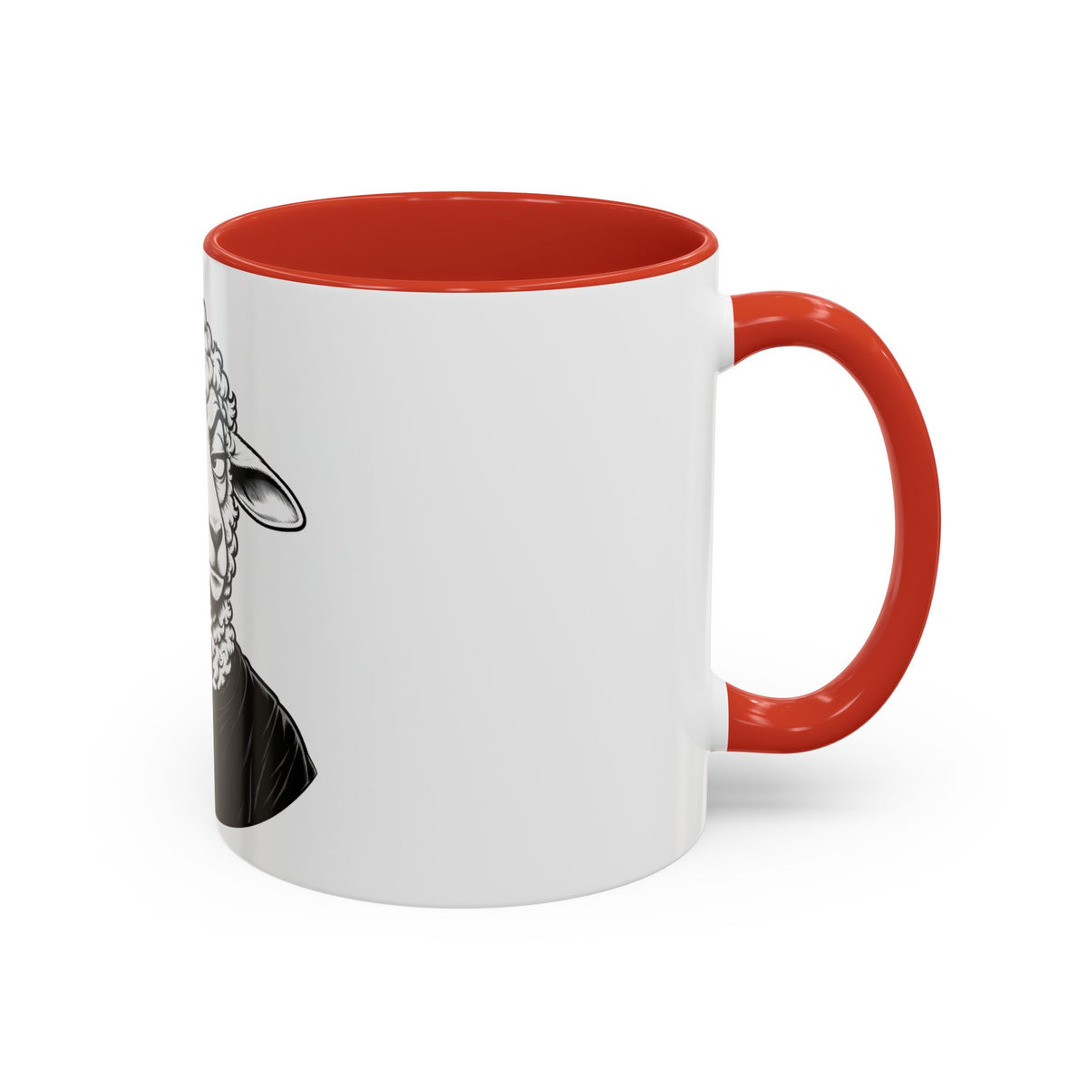 Wake Up Sheeple Coffee Mug — Black-Accent Ceramic Mug with Sheep Illustration