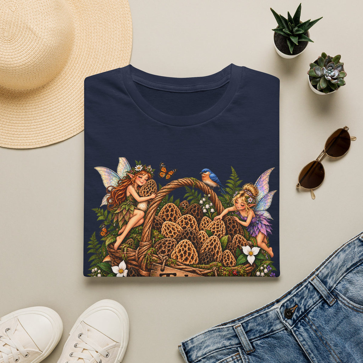 Woodland Creatures T-Shirt Foraging Nature Graphic Tee Unisex Softstyle T-Shirt